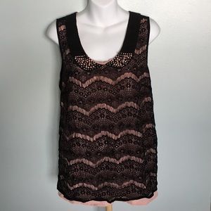 DANIEL RAINN LACE SLEEVELESS TOP SIZE L